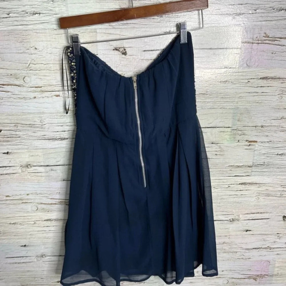 TFNC navy blue strapless sequin party dress  ASOS size large gold - Picture 7 of 8